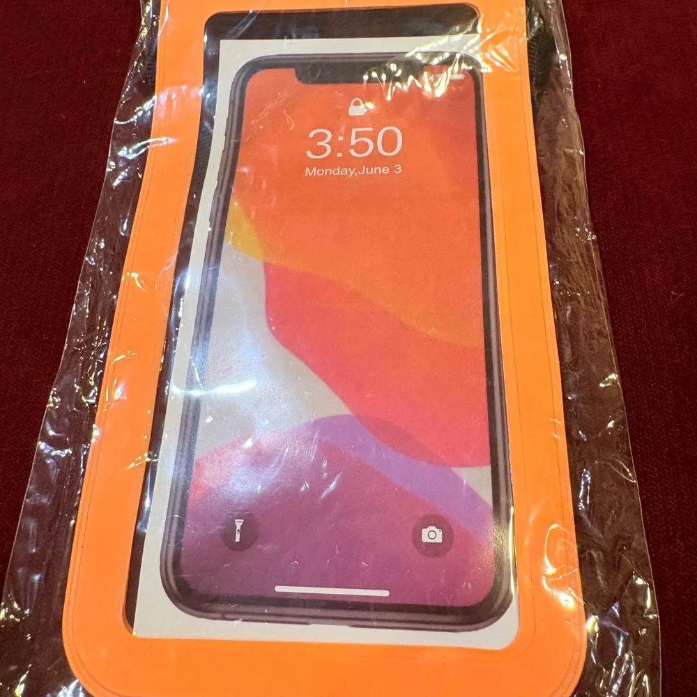 New 2 Pcs Waterproof Phone Pouches-Black and Orange Colors